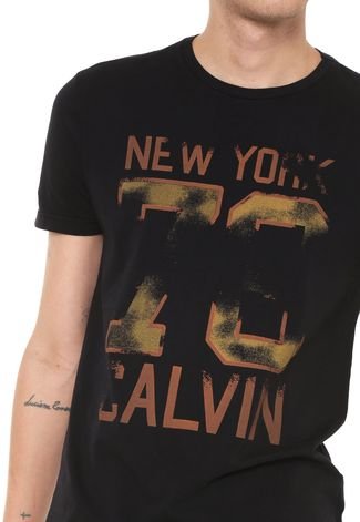 Camiseta Calvin Klein Jeans Estampada Preta