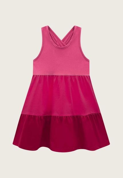 Vestido Infantil Kyly Color Block Rosa - Marca Kyly