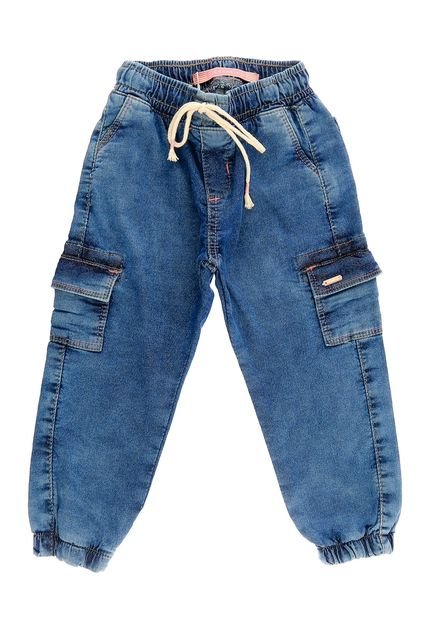 Calça Jeans Jogger Menina Cargo Incolor - Marca Crawling