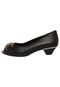 Peep Toe Comfortflex Salto Baixo Preto - Marca Comfortflex