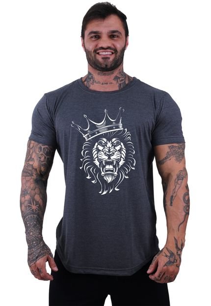 Camiseta Longline Masculina MXD Conceito para Academia e Casual Rei Da Selva - Marca Alto Conceito