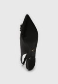 Sapatilha Slingback Jorge Bischoff de Couro Pedrarias Preta - Marca Jorge Bischoff