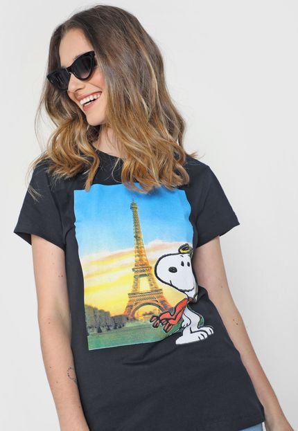Blusa Snoopy by Fiveblu Paris Preta - Marca Snoopy by Fiveblu