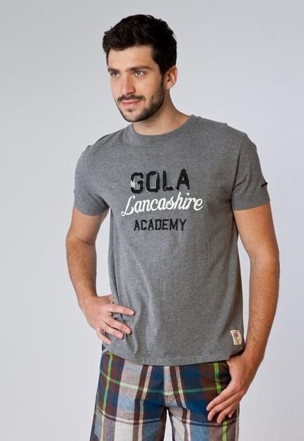 Camiseta Estampa Bordada Cinza - Marca Gola