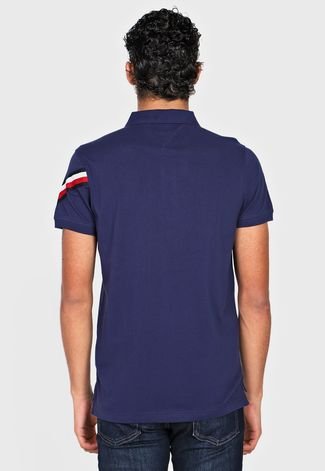 Camisa Polo Tommy Hilfiger Reta Logo Azul-Marinho - Compre Agora