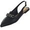 Mule Feminino Sapatilha Bico Fino Donatella Shoes Rasteira Slingback com corrente Preto - Marca Donatella Shoes