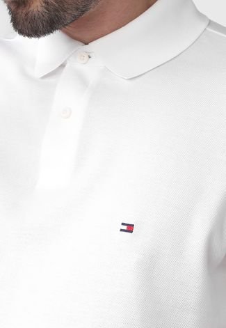 Camisa Polo Tommy Hilfiger Reta Logo Branca - Compre Agora