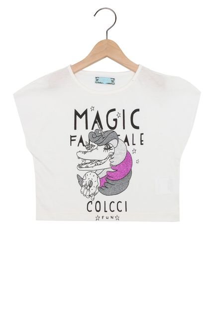Camiseta Colcci Kids Manga Curta Menina Branca - Marca Colcci Kids
