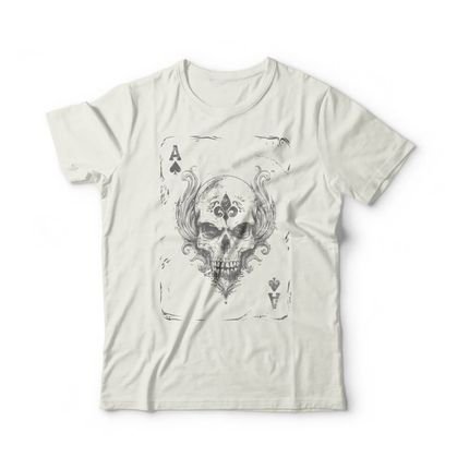 Camiseta Ace Skull - Off White - Marca Studio Geek 