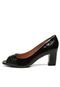 Peep Toe Vizzano Brogue Preto - Marca Vizzano