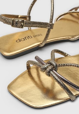 Rasteira Dafiti Shoes Metalizado Dourada - Compre Agora