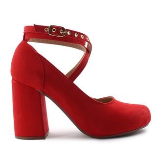 Sapato Modarpe Salto Grosso Boneca Vermelho B62