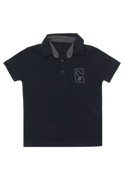 Camisa Polo Acostamento Menino Logo Preto - Marca Acostamento