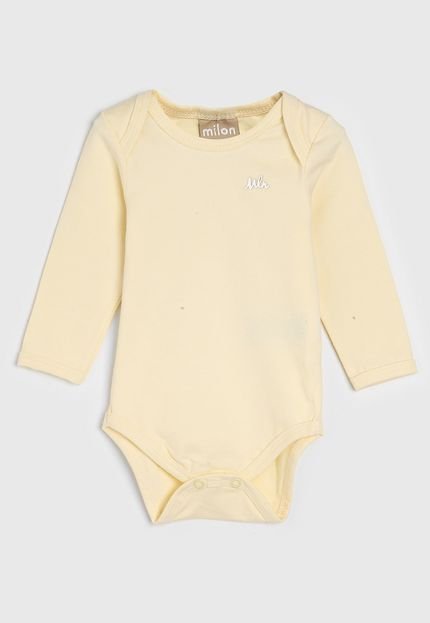 Body Milon Bebê Liso Amarelo - Marca Milon