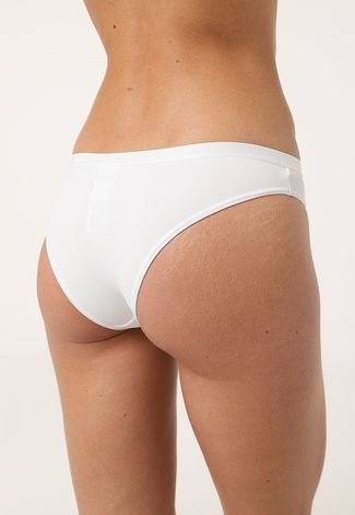 Calcinha Calvin Klein Underwear Tanga Microfibra Soft Touch Branca