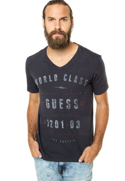Camiseta Guess World Class Azul - Marca Guess