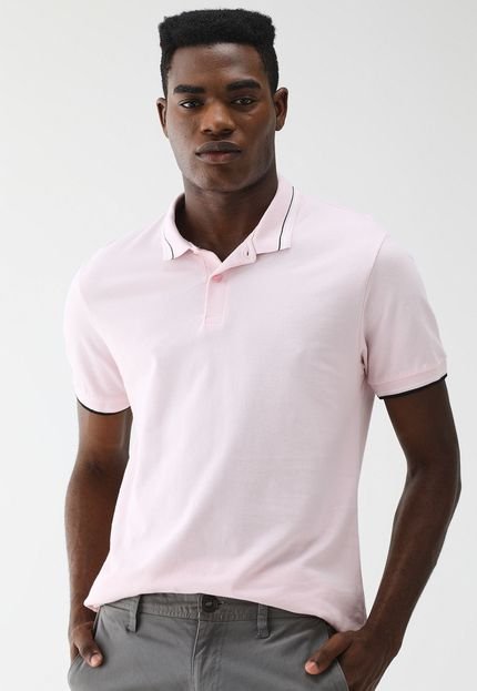 Camisa Polo Forum Reta Friso Rosa - Marca Forum