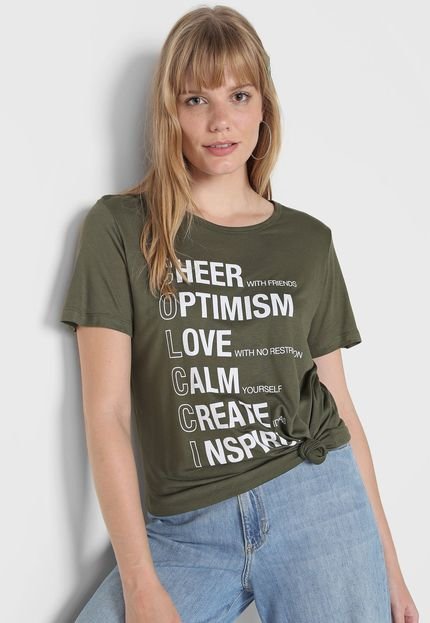 Camiseta Colcci Lettering Verde - Marca Colcci