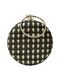 Bolsa Clutch Liage Redonda Festa Brilho Brilhante e Metal Dourada Preta - Marca Liage