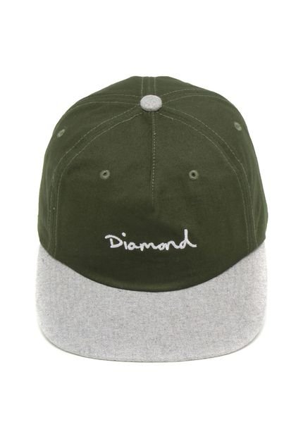 Boné Diamond Supply Co Snapback Script Two Ton Verde/Cinza - Marca Diamond Supply Co