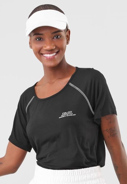 Camiseta Colcci Fitness Lettering Preta - Marca Colcci Fitness