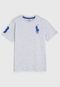 Camiseta Polo Ralph Lauren Infantil Logo Cinza - Marca Polo Ralph Lauren