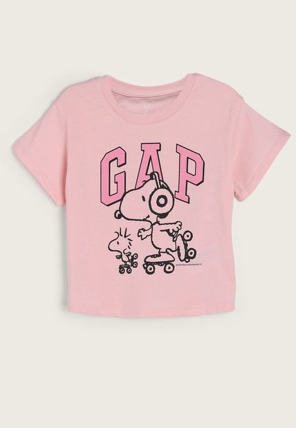 Camiseta Infantil GAP Snoopy Rosa - Marca GAP