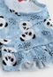 Vestido Tricae Infantil Panda Azul/Branco - Marca Tricae