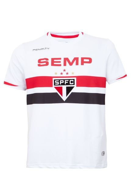 Camisa Penalty São Paulo I Torcedor nº9 Branca - Marca Penalty