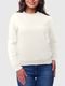 Blusa de Frio Moletom Feminino Flanelado Benellys Liso Gola Redonda Branco - Marca Benellys