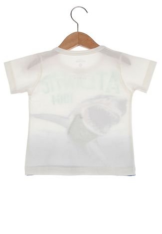 Camiseta Marisol Tubarão Infantil Off-White