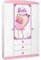 Guarda-Roupa Barbie 4 Portas Star Branco e Rosa Pura Magia - Marca Pura Magia