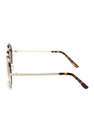 Óculos de Sol Rock Lily Redondo Dourado/Marrom