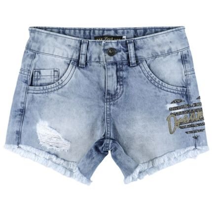 Shorts Juvenil Look Jeans Barra Desfiada Jeans - Marca Look Jeans