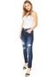 Calça Jeans Uber Jeans Skinny Aplicações Azul-marinho - Marca U Uberjeans