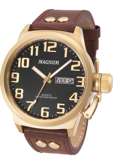 Relógio Magnum MA32952P Dourado/Marrom - Marca Magnum
