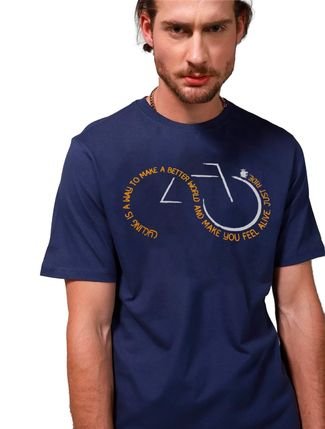 Camiseta Von der Volke Masculina Origineel Cycling Azul Marinho