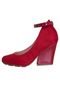 Scarpin Moleca Salto Grosso Pulseira Vermelho - Marca Moleca