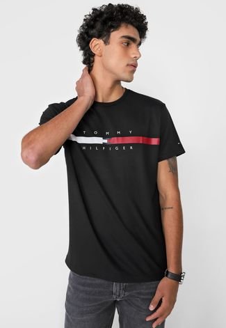 Camiseta Tommy Hilfiger Logo Preta - Compre Agora, tommy hilfiger