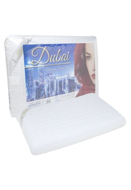 Travesseiro Harmonia Dubai Memory Foam Alto D40 Branco - Marca Harmonia