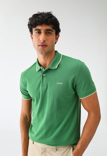 Camisa Polo Colcci Reta Friso Verde - Marca Colcci