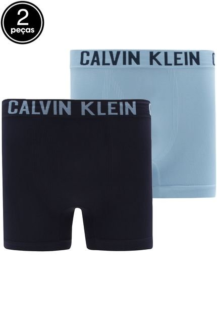Kit 2Pçs Cueca Calvin Klein Underwear Boxer Logo Azul - Marca Calvin Klein Underwear