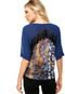 Blusa Manga Curta Forum Animal Print Azul-Marinho - Marca Forum