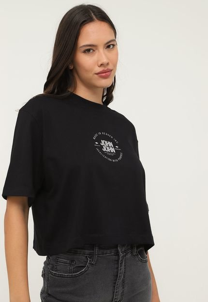 Camiseta Cropped John John Circle Preta - Marca John John