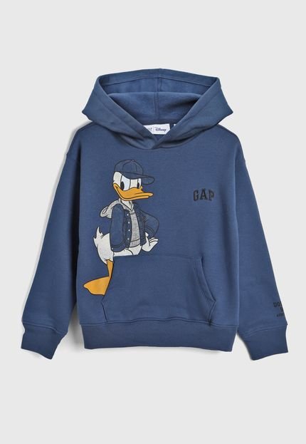 Moletom Flanelado Fechado GAP Pato Donald Azul - Marca GAP