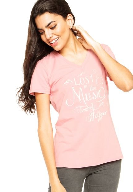 Camiseta Tommy Hilfiger Lic Lost Rosa - Marca Tommy Hilfiger