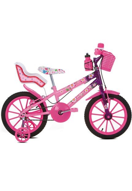 Bicicleta Infantil Sport Bike Aro 16 Flowers Com Cadeirinha de Boneca - Marca Sport Bike