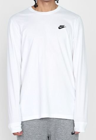 Camiseta Nike Sportswear Ls Embrd Branca