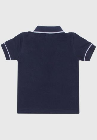 Camisa Polo Infantil Hering Kids Menino Liso Azul Marinho