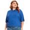 Camisa Feminina Rovitex Secret Glam Plus Size Manga Curta Azul - Marca Rovitex